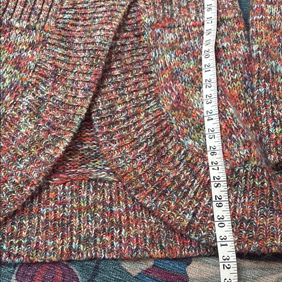 Beautiful Anthropologie Sleeping on Snow Neon Rainbow Knit Cardigan Sweater XL - Picture 5 of 10